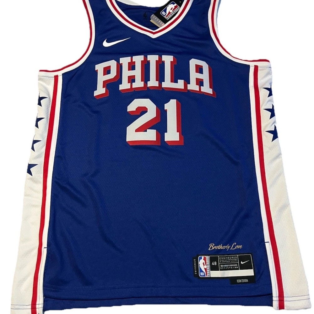 Nike Swingman Joel Embiid Philadelphia 76ers Icon Jersey # 21 Men’s Large 48